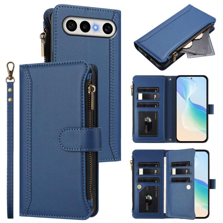 Magnetic Closure 9 Card Slots Zipper Leather Case with Hand Strap, For vivo X300 FE 5G Zeiss/S50 Pro Mini 5G, For vivo X300s, For vivo Y21 5G 2026 Global / Y05 4G, For vivo V70 FE 5G