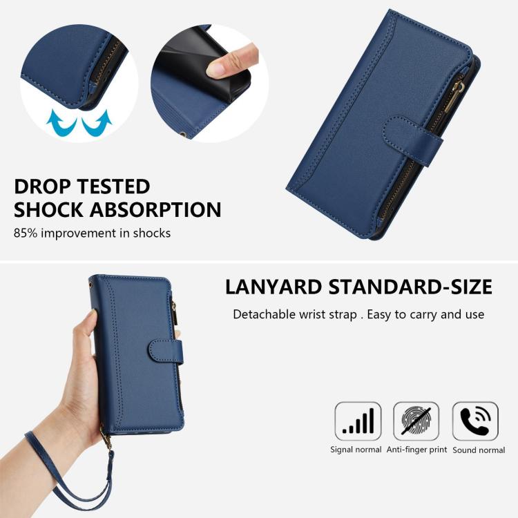 Magnetic Closure 9 Card Slots Zipper Leather Case with Hand Strap, For vivo X300 FE 5G Zeiss/S50 Pro Mini 5G, For vivo X300s, For vivo Y21 5G 2026 Global / Y05 4G, For vivo V70 FE 5G