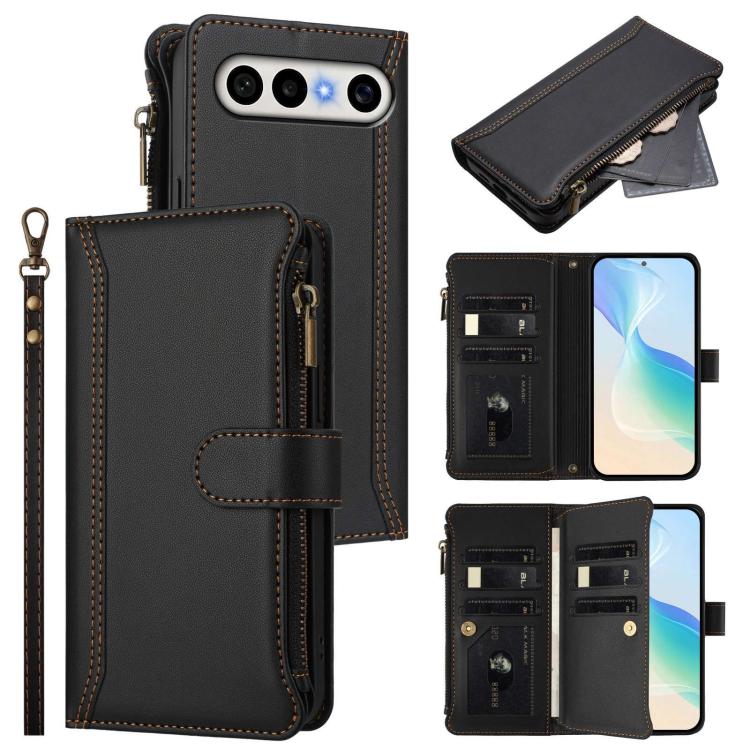 Magnetic Closure 9 Card Slots Zipper Leather Case with Hand Strap, For vivo X300 FE 5G Zeiss/S50 Pro Mini 5G, For vivo X300s, For vivo Y21 5G 2026 Global / Y05 4G, For vivo V70 FE 5G