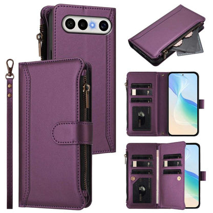Magnetic Closure 9 Card Slots Zipper Leather Case with Hand Strap, For vivo X300 FE 5G Zeiss/S50 Pro Mini 5G, For vivo X300s, For vivo Y21 5G 2026 Global / Y05 4G, For vivo V70 FE 5G