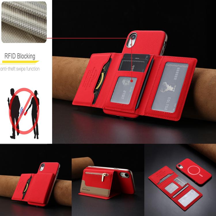 Zipper Horizontal Magnetic Card Bag RFID MagSafe Phone Case, For iPhone XR, For iPhone 8 Plus / 7 Plus, For iPhone 8 / 7 / 6 Apple Accessories engzip5567 More iPhone Cases - APEXEL INDIA - Mobile Lens - Mobile Camera Lens - Cellphone Accessories - Phone Lens - Smartphone Lens