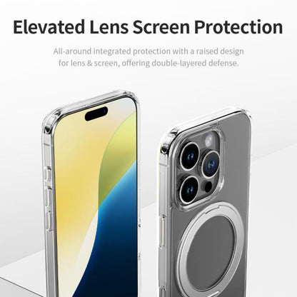 ROCK JingDun Series Clear Rotating MagSafe Holder PC Hybrid TPU Phone Case, For iPhone 16 Pro Max, For iPhone 16 Pro Apple Accessories engroc5591 iPhone 16 Pro Max - ROCK - Mobile Lens - Mobile Camera Lens - Cellphone Accessories - Phone Lens - Smartphone Lens