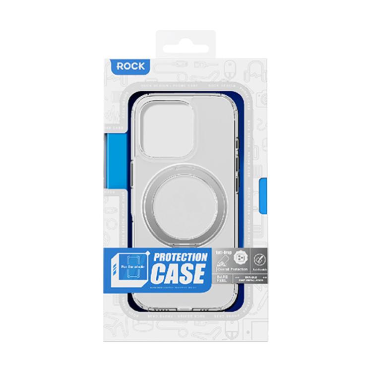 ROCK JingDun Series Clear Rotating MagSafe Holder PC Hybrid TPU Phone Case, For iPhone 16 Pro Max, For iPhone 16 Pro Apple Accessories engroc5591 iPhone 16 Pro Max - ROCK - Mobile Lens - Mobile Camera Lens - Cellphone Accessories - Phone Lens - Smartphone Lens