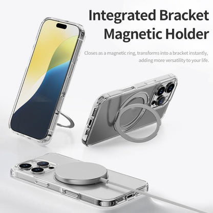 ROCK JingDun Series Clear Rotating MagSafe Holder PC Hybrid TPU Phone Case, For iPhone 16 Pro Max, For iPhone 16 Pro Apple Accessories engroc5591 iPhone 16 Pro Max - ROCK - Mobile Lens - Mobile Camera Lens - Cellphone Accessories - Phone Lens - Smartphone Lens