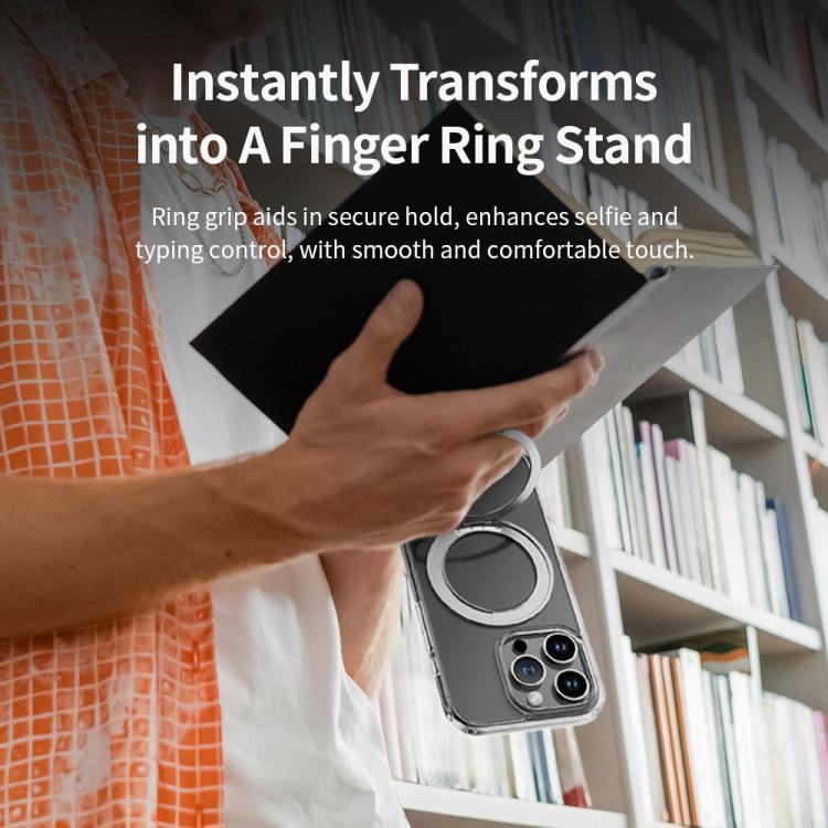 ROCK JingDun Series Clear Rotating MagSafe Holder PC Hybrid TPU Phone Case, For iPhone 16 Pro Max, For iPhone 16 Pro Apple Accessories engroc5591 iPhone 16 Pro Max - ROCK - Mobile Lens - Mobile Camera Lens - Cellphone Accessories - Phone Lens - Smartphone Lens