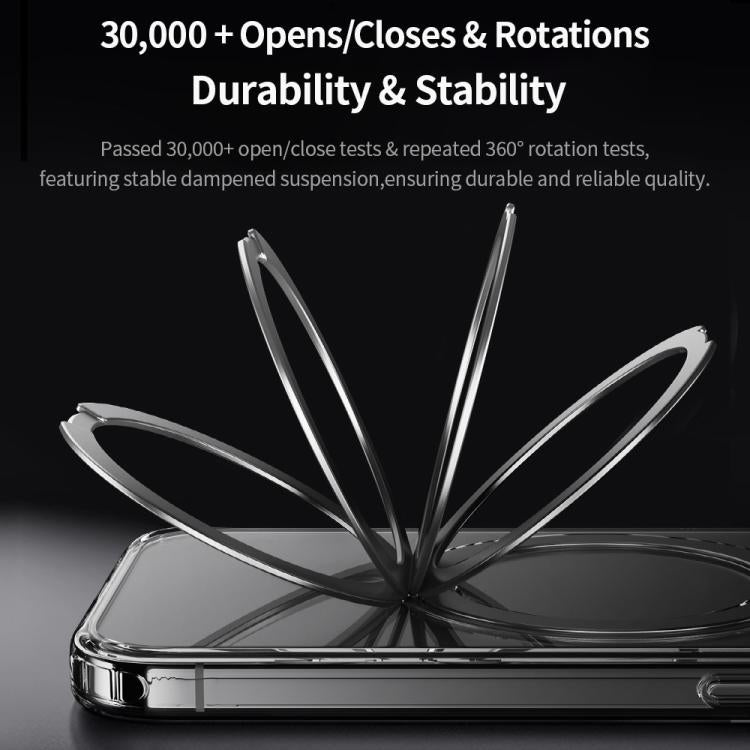 ROCK JingDun Series Clear Rotating MagSafe Holder PC Hybrid TPU Phone Case, For iPhone 16 Pro Max, For iPhone 16 Pro Apple Accessories engroc5591 iPhone 16 Pro Max - ROCK - Mobile Lens - Mobile Camera Lens - Cellphone Accessories - Phone Lens - Smartphone Lens