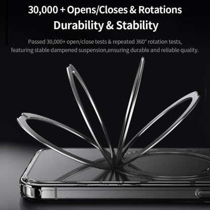 ROCK JingDun Series Clear Rotating MagSafe Holder PC Hybrid TPU Phone Case, For iPhone 16 Pro Max, For iPhone 16 Pro Apple Accessories engroc5591 iPhone 16 Pro Max - ROCK - Mobile Lens - Mobile Camera Lens - Cellphone Accessories - Phone Lens - Smartphone Lens