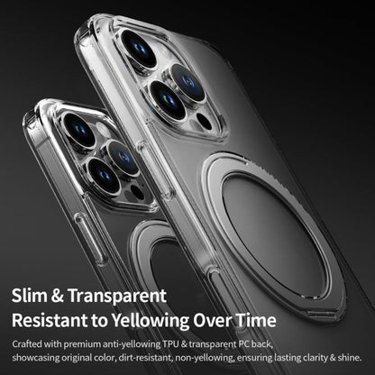 ROCK JingDun Series Clear Rotating MagSafe Holder PC Hybrid TPU Phone Case, For iPhone 16 Pro Max, For iPhone 16 Pro Apple Accessories engroc5591 iPhone 16 Pro Max - ROCK - Mobile Lens - Mobile Camera Lens - Cellphone Accessories - Phone Lens - Smartphone Lens