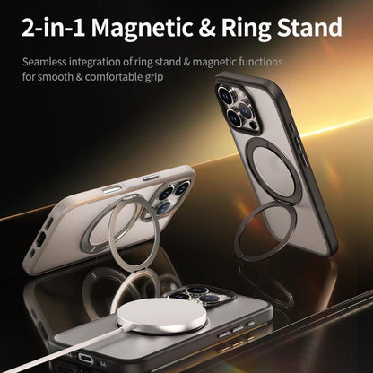 ROCK YouDun Series Skin Feel Rotating MagSafe Holder PC Hybrid TPU Phone Case, For iPhone 16 Pro Apple Accessories engroc5526 iPhone 16 Pro - ROCK - Mobile Lens - Mobile Camera Lens - Cellphone Accessories - Phone Lens - Smartphone Lens