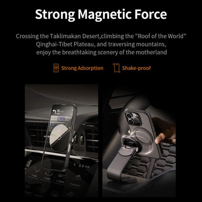 ROCK YouDun Series Skin Feel Rotating MagSafe Holder PC Hybrid TPU Phone Case, For iPhone 16 Pro Apple Accessories engroc5526 iPhone 16 Pro - ROCK - Mobile Lens - Mobile Camera Lens - Cellphone Accessories - Phone Lens - Smartphone Lens