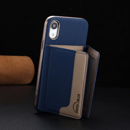 Colour Matching Horizontal Magnetic Card Bag RFID MagSafe Phone Case, For iPhone XR, For iPhone 8 Plus / 7 Plus, For iPhone 8 / 7 / 6 Apple Accessories engcol5599 More iPhone Cases - APEXEL INDIA - Mobile Lens - Mobile Camera Lens - Cellphone Accessories - Phone Lens - Smartphone Lens