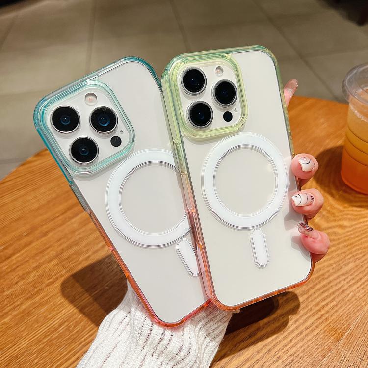 Contrast Color Gradient Transparent MagSafe Phone Case, For iPhone 11, For iPhone 11 Pro Apple Accessories engcon5655 More iPhone Cases - APEXEL INDIA - Mobile Lens - Mobile Camera Lens - Cellphone Accessories - Phone Lens - Smartphone Lens