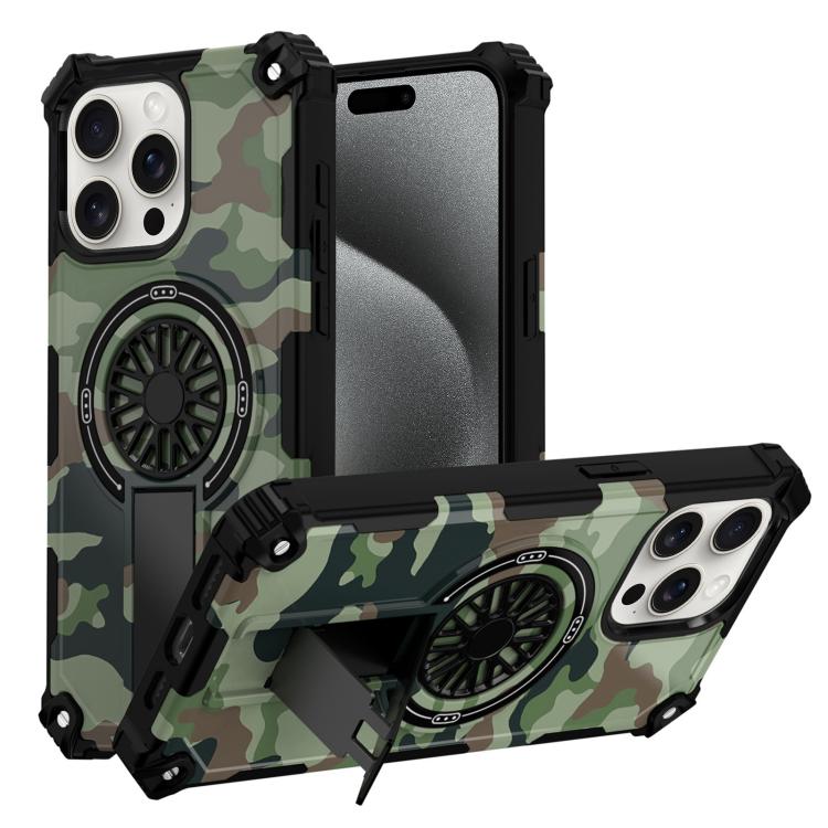 Camouflage Kickstand Rotating Shaft MagSafe Phone Case, For iPhone 15 Pro Max, For iPhone 15 Pro Apple Accessories engcam5612 iPhone 15 Pro Max - APEXEL INDIA - Mobile Lens - Mobile Camera Lens - Cellphone Accessories - Phone Lens - Smartphone Lens
