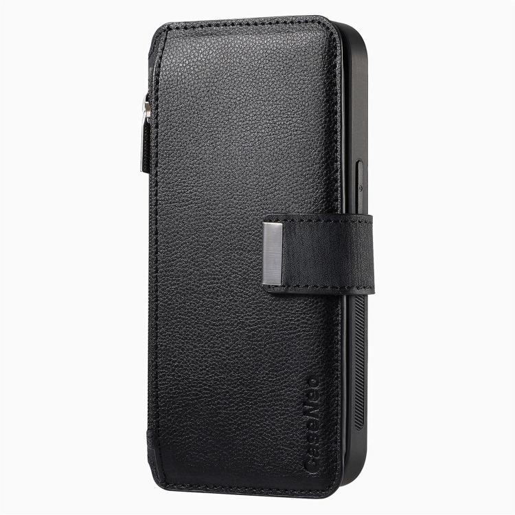 CaseNeo MagSafe RFID Anti-theft Zipper Wallet Retro Leather Phone Case, For iPhone 15, For iPhone 14
