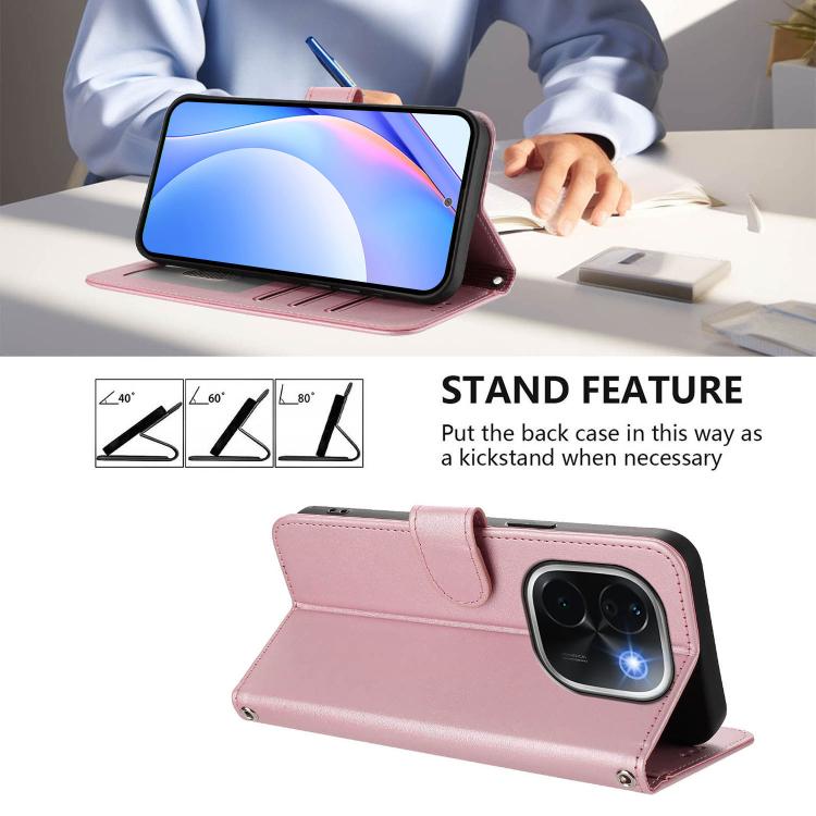 Litter Panda Embossing RFID Leather Phone Case with Lanyard, For vivo iQOO Z9s Pro / T3 Pro India, For vivo Y03 / Y18 India / Y28s, For vivo V40 Lite 5G / V30e 5G, For vivo S19