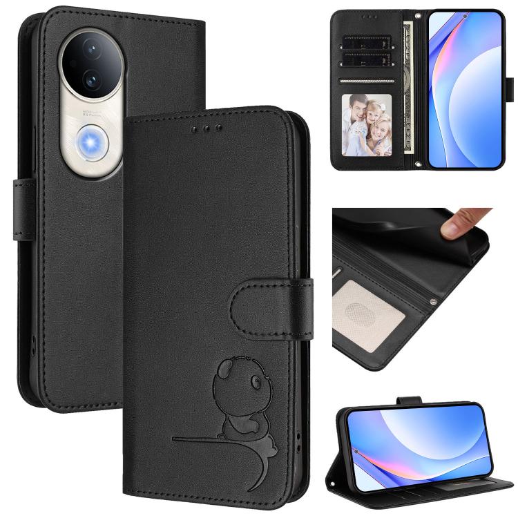 Litter Panda Embossing RFID Leather Phone Case with Lanyard, For vivo Y29s 5G / Y04 5G, For vivo Y19s 4G / Y29 5G, For vivo S20, For vivo S20 Pro