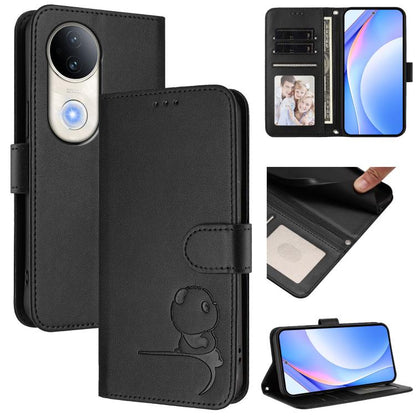 Litter Panda Embossing RFID Leather Phone Case with Lanyard, For vivo Y29s 5G / Y04 5G, For vivo Y19s 4G / Y29 5G, For vivo S20, For vivo S20 Pro