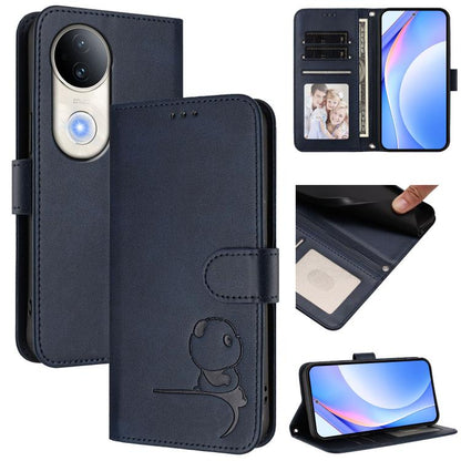 Litter Panda Embossing RFID Leather Phone Case with Lanyard, For vivo Y29s 5G / Y04 5G, For vivo Y19s 4G / Y29 5G, For vivo S20, For vivo S20 Pro