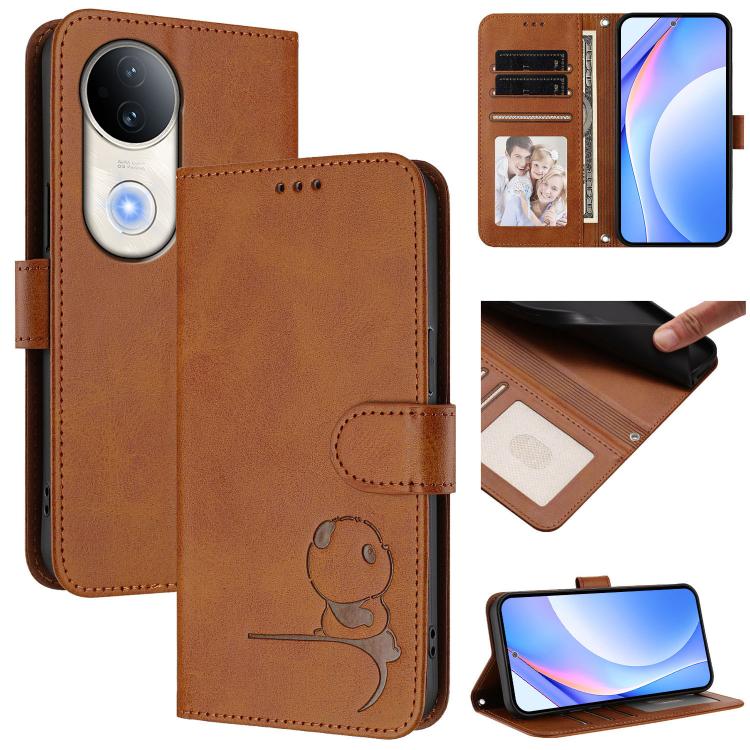 Litter Panda Embossing RFID Leather Phone Case with Lanyard, For vivo Y29s 5G / Y04 5G, For vivo Y19s 4G / Y29 5G, For vivo S20, For vivo S20 Pro