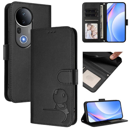 Litter Panda Embossing RFID Leather Phone Case with Lanyard, For vivo Y29s 5G / Y04 5G, For vivo Y19s 4G / Y29 5G, For vivo S20, For vivo S20 Pro