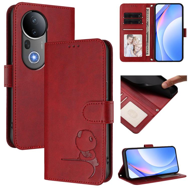 Litter Panda Embossing RFID Leather Phone Case with Lanyard, For vivo Y29s 5G / Y04 5G, For vivo Y19s 4G / Y29 5G, For vivo S20, For vivo S20 Pro