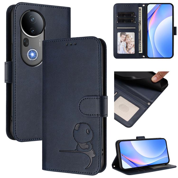 Litter Panda Embossing RFID Leather Phone Case with Lanyard, For vivo Y29s 5G / Y04 5G, For vivo Y19s 4G / Y29 5G, For vivo S20, For vivo S20 Pro