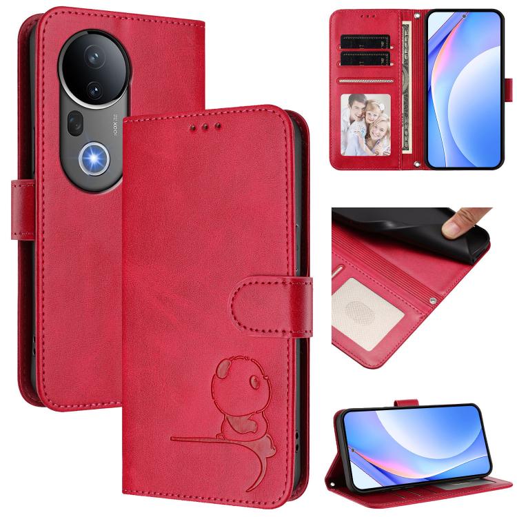 Litter Panda Embossing RFID Leather Phone Case with Lanyard, For vivo Y29s 5G / Y04 5G, For vivo Y19s 4G / Y29 5G, For vivo S20, For vivo S20 Pro