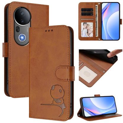 Litter Panda Embossing RFID Leather Phone Case with Lanyard, For vivo Y29s 5G / Y04 5G, For vivo Y19s 4G / Y29 5G, For vivo S20, For vivo S20 Pro