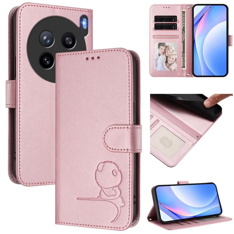Litter Panda Embossing RFID Leather Phone Case with Lanyard, For vivo Y400 4G, For vivo V60 5G, For vivo X200s, For vivo Y300 Pro+ / T4 / iQOO Z10