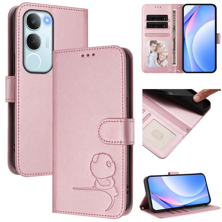 Litter Panda Embossing RFID Leather Phone Case with Lanyard, For vivo Y29s 5G / Y04 5G, For vivo Y19s 4G / Y29 5G, For vivo S20, For vivo S20 Pro