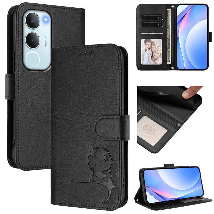 Litter Panda Embossing RFID Leather Phone Case with Lanyard, For vivo Y29s 5G / Y04 5G, For vivo Y19s 4G / Y29 5G, For vivo S20, For vivo S20 Pro