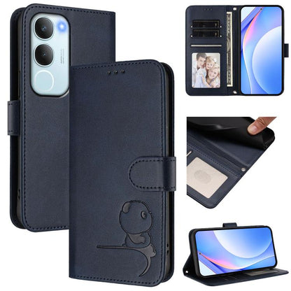 Litter Panda Embossing RFID Leather Phone Case with Lanyard, For vivo Y29s 5G / Y04 5G, For vivo Y19s 4G / Y29 5G, For vivo S20, For vivo S20 Pro