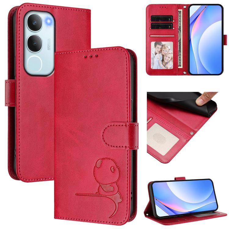 Litter Panda Embossing RFID Leather Phone Case with Lanyard, For vivo Y29s 5G / Y04 5G, For vivo Y19s 4G / Y29 5G, For vivo S20, For vivo S20 Pro