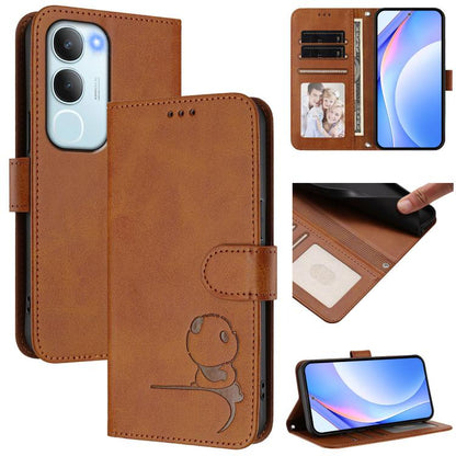 Litter Panda Embossing RFID Leather Phone Case with Lanyard, For vivo Y29s 5G / Y04 5G, For vivo Y19s 4G / Y29 5G, For vivo S20, For vivo S20 Pro