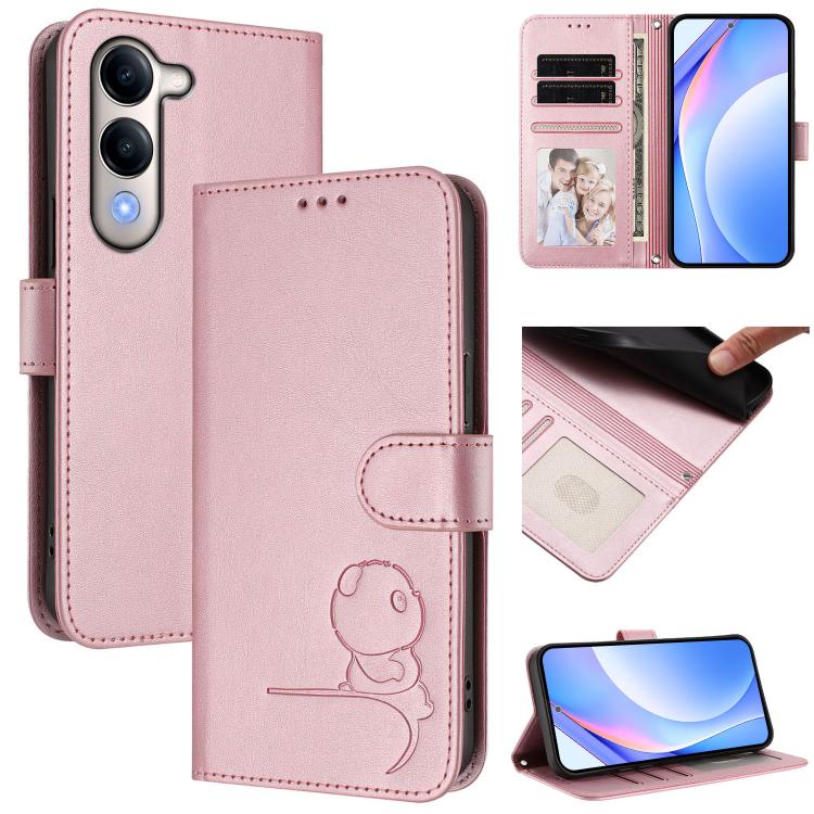 Litter Panda Embossing RFID Leather Phone Case with Lanyard, For vivo Y29s 5G / Y04 5G, For vivo Y19s 4G / Y29 5G, For vivo S20, For vivo S20 Pro