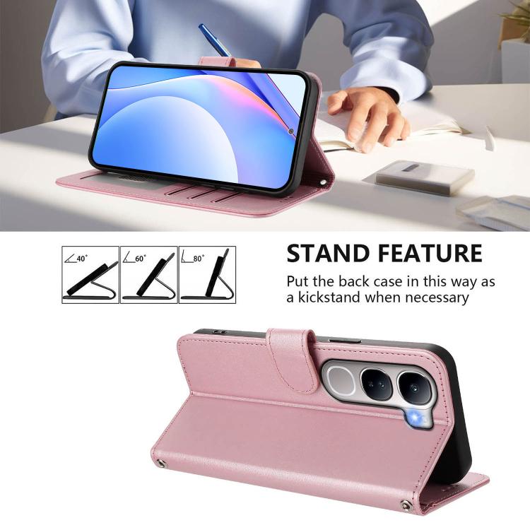 Litter Panda Embossing RFID Leather Phone Case with Lanyard, For vivo Y300 / V40 Lite 5G IDN, For vivo X200 Pro mini, For vivo V40e / iQOO Z9s, For vivo V40 / V40 Pro / T3 Ultra