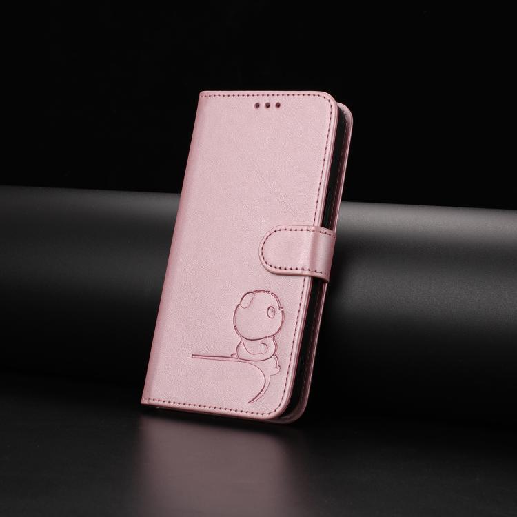 Litter Panda Embossing RFID Leather Phone Case with Lanyard, For vivo Y400 4G, For vivo V60 5G, For vivo X200s, For vivo Y300 Pro+ / T4 / iQOO Z10