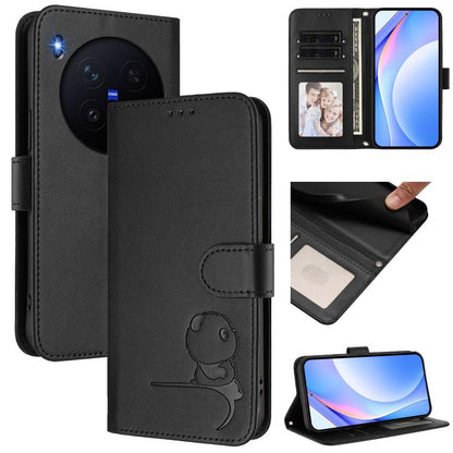 Litter Panda Embossing RFID Leather Phone Case with Lanyard, For vivo X300 FE 5G Russia / Zeiss, For vivo Y21 5G 2026 / Y05 4G, For vivo V70 FE 5G, For vivo X300 Pro