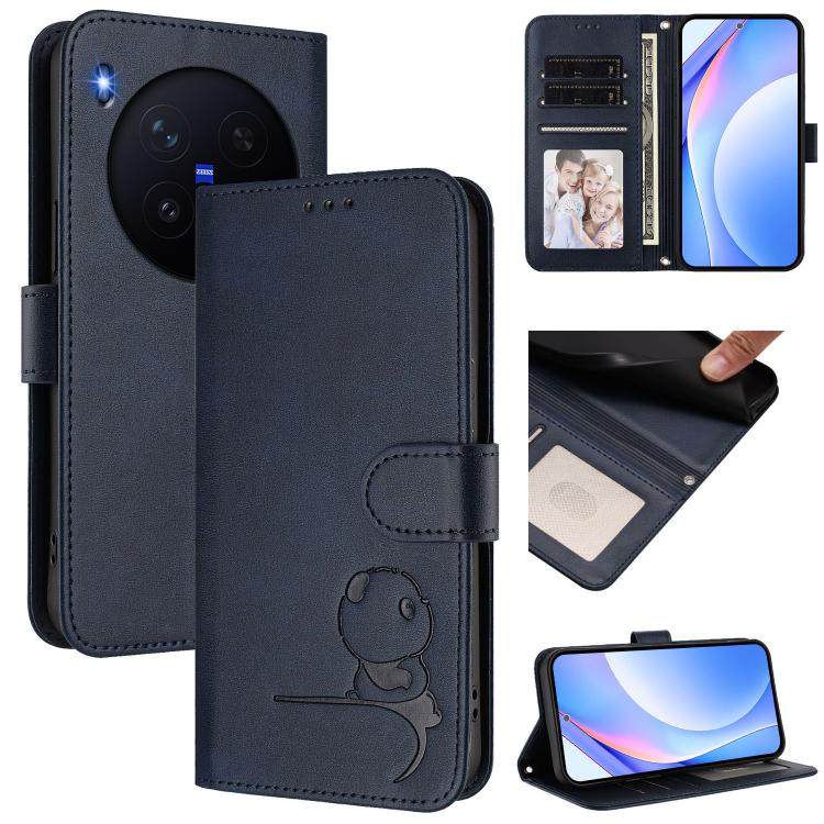 Litter Panda Embossing RFID Leather Phone Case with Lanyard, For vivo X300 FE 5G Russia / Zeiss, For vivo Y21 5G 2026 / Y05 4G, For vivo V70 FE 5G, For vivo X300 Pro