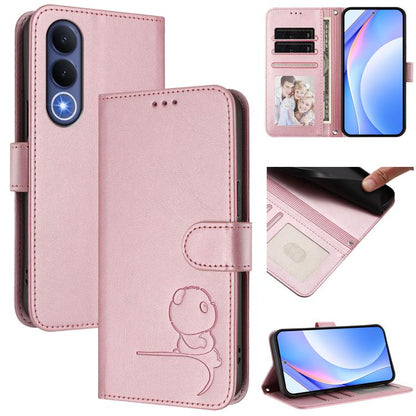 Litter Panda Embossing RFID Leather Phone Case with Lanyard, For vivo X300 FE 5G Russia / Zeiss, For vivo Y21 5G 2026 / Y05 4G, For vivo V70 FE 5G, For vivo X300 Pro