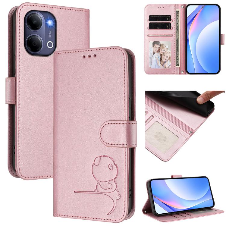 Litter Panda Embossing RFID Leather Phone Case with Lanyard, For vivo X300 FE 5G Russia / Zeiss, For vivo Y21 5G 2026 / Y05 4G, For vivo V70 FE 5G, For vivo X300 Pro
