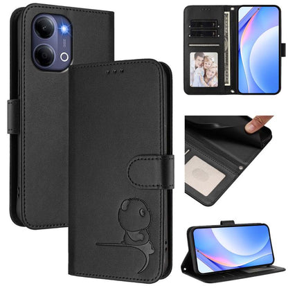 Litter Panda Embossing RFID Leather Phone Case with Lanyard, For vivo X300 FE 5G Russia / Zeiss, For vivo Y21 5G 2026 / Y05 4G, For vivo V70 FE 5G, For vivo X300 Pro