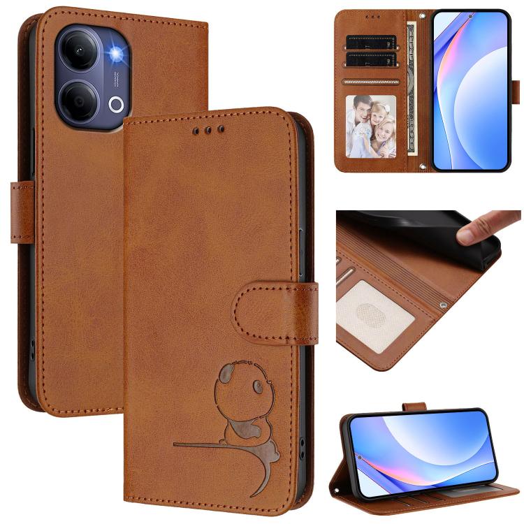 Litter Panda Embossing RFID Leather Phone Case with Lanyard, For vivo X300 FE 5G Russia / Zeiss, For vivo Y21 5G 2026 / Y05 4G, For vivo V70 FE 5G, For vivo X300 Pro