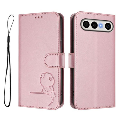 Litter Panda Embossing RFID Leather Phone Case with Lanyard, For vivo X300 FE 5G Russia / Zeiss, For vivo Y21 5G 2026 / Y05 4G, For vivo V70 FE 5G, For vivo X300 Pro
