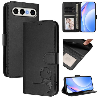 Litter Panda Embossing RFID Leather Phone Case with Lanyard, For vivo X300 FE 5G Russia / Zeiss, For vivo Y21 5G 2026 / Y05 4G, For vivo V70 FE 5G, For vivo X300 Pro