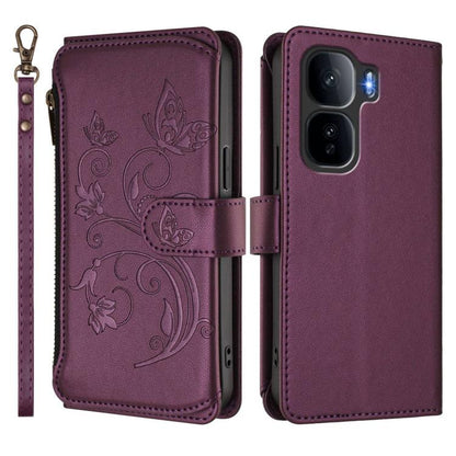 Butterfly Love Flower Multi-card Zipper Wallet Leather Phone Case, For vivo iQOO Neo 10+, For vivo V60 5G Curved Global, For vivo Y400 Pro 5G