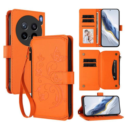 Butterfly Love Flower Multi-card Zipper Wallet Leather Phone Case, For vivo S30 Pro mini, For vivo S30, For vivo X200s