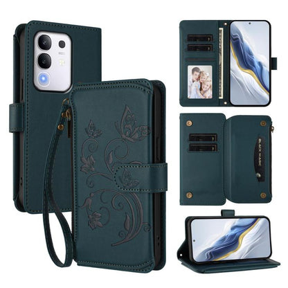Butterfly Love Flower Multi-card Zipper Wallet Leather Phone Case, For vivo Y300 Pro+ 5G / iQOO Z10 5G, For vivo Y29 4G Global / T4x 5G, For vivo V50 5G Global / V50e 5G