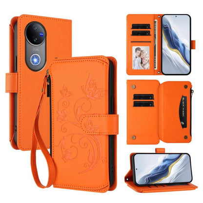 Butterfly Love Flower Multi-card Zipper Wallet Leather Phone Case, For vivo Y300 Pro+ 5G / iQOO Z10 5G, For vivo Y29 4G Global / T4x 5G, For vivo V50 5G Global / V50e 5G