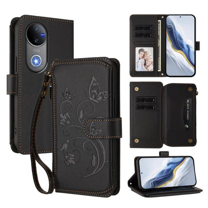 Butterfly Love Flower Multi-card Zipper Wallet Leather Phone Case, For vivo Y300 Pro+ 5G / iQOO Z10 5G, For vivo Y29 4G Global / T4x 5G, For vivo V50 5G Global / V50e 5G